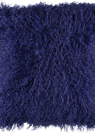 Lammeskindspude | Langhåret | 28x56 cm | 40x40 cm Marineblå