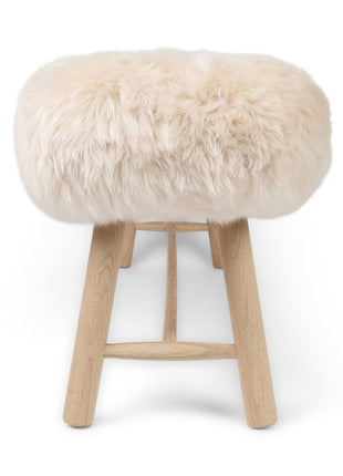Bænk med lammeskind | Egetræ Beige