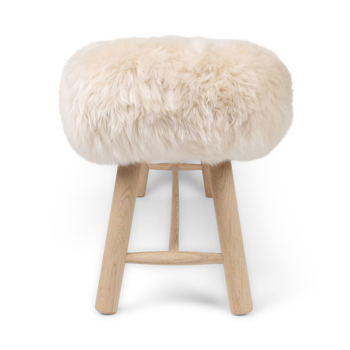 Theo Bænk med Lammeskind | Egetræ Beige