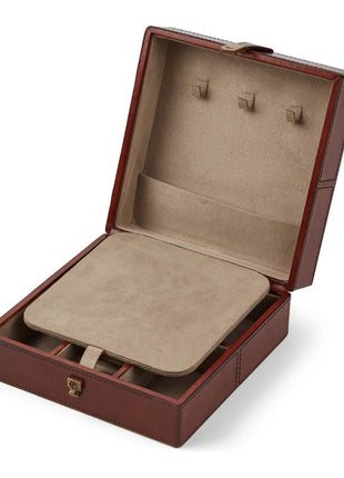 Smykkeskrin | Buffalolæder | 20x20x9 cm Kamel