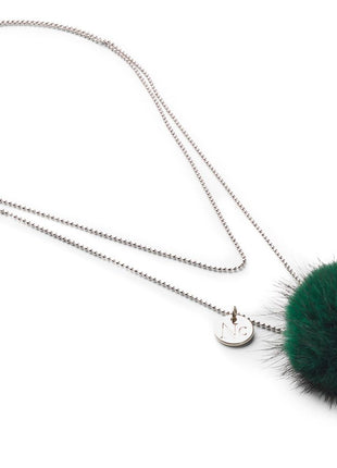 Halskæde Pom Pom Grøn