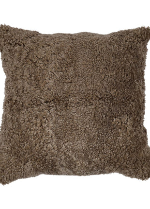 Lammeskindspude | Korthåret | New Zealand | 50x50 cm Gråbrun