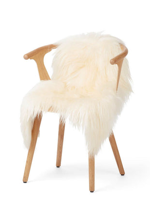 Islandsk Lammeskind | Langhåret | 90x60 cm Naturhvid