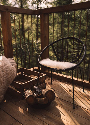 Sædehynder | 2 stk. | Merino Lammeskind | Langhåret | D35 cm Hvid