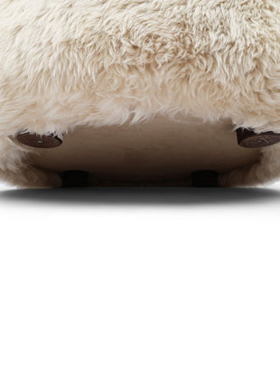 Rund Skandi Loungestol | Langhåret Beige