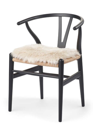 Sædehynde | Lammeskind | Langhåret | 37x37 cm Beige