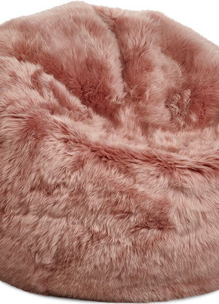 Sækkestol | Lammeskind | Langhåret | 73x74 | 92x93 cm Rosa