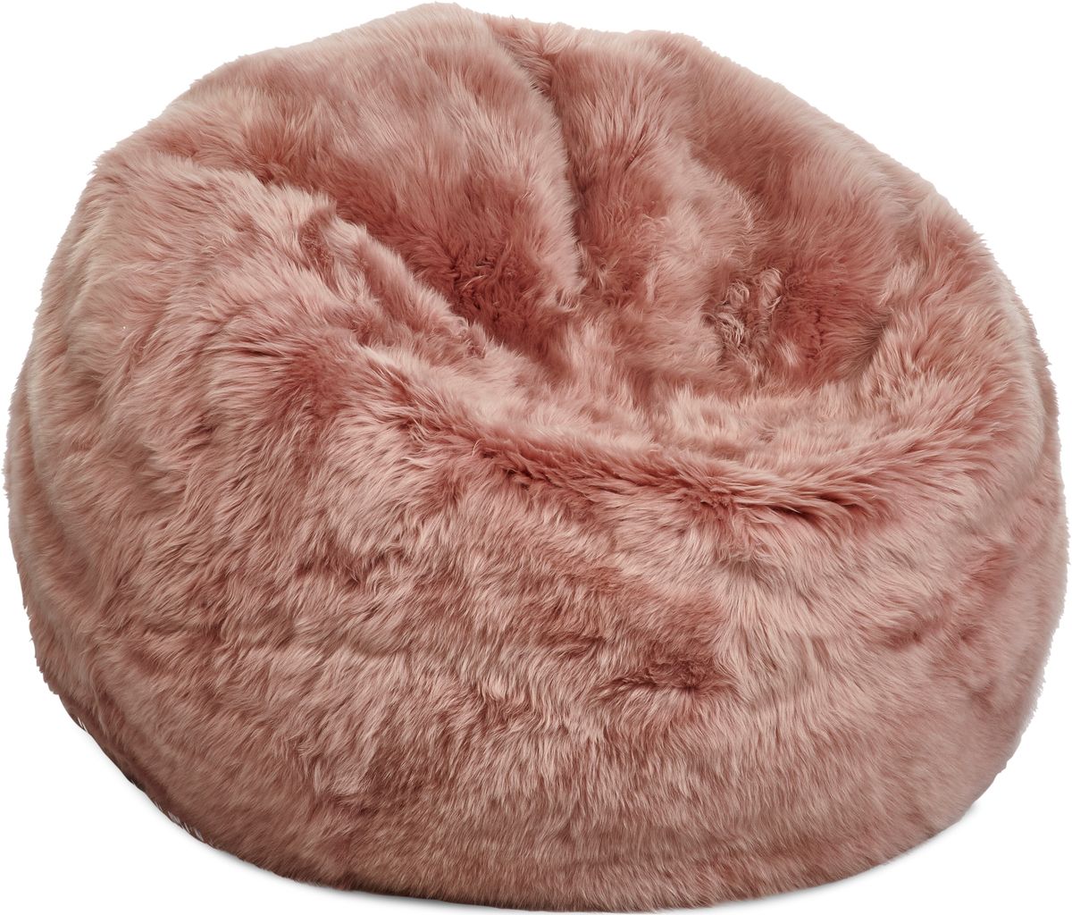 Rund sækkestol | Langhåret | New Zealand | 73x74 cm & 92x93 cm Rosa