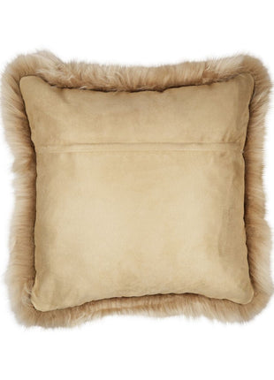 Lammeskindspude | Langhåret | New Zealand |  50x50 cm Varmt Sand