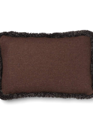 Lammeskindspude | Korthåret | 34x52 cm Brun / Mørkebrun