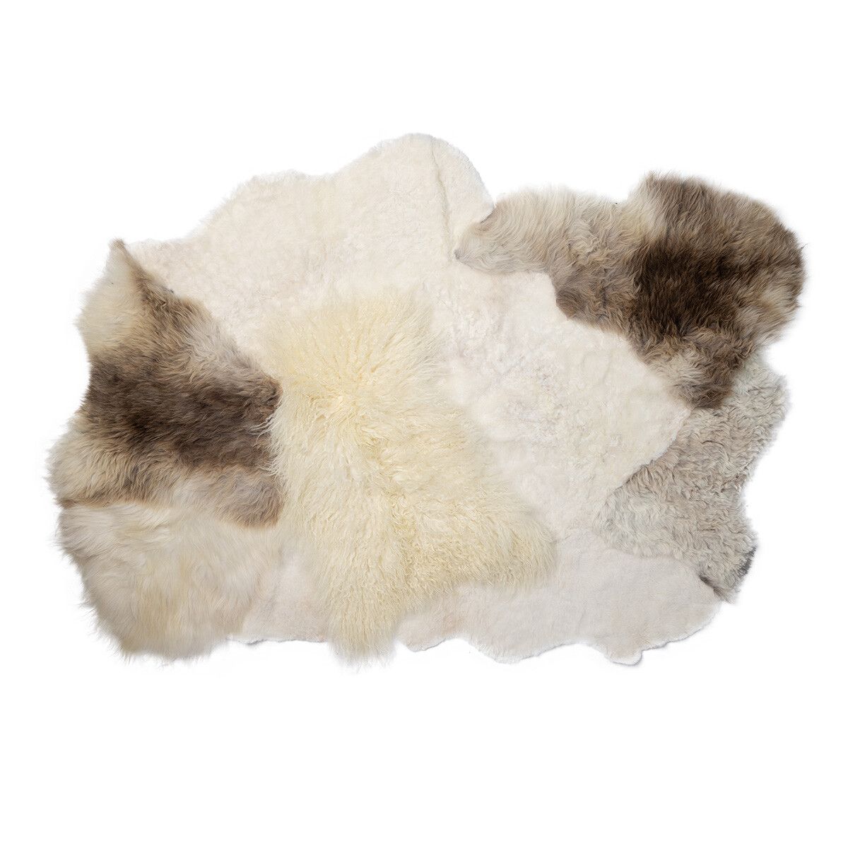 Designertæppe | Langhåret, korthåret Naturlig beige/Mix 