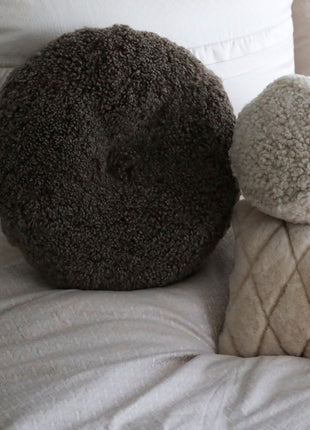 Rund pude | Dobbeltsidet | D40 cm Koksgrå