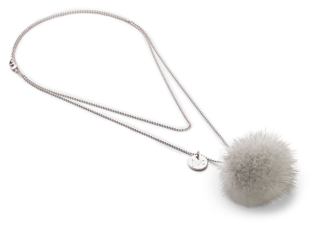 Halskæde Pom Pom Lys Safir