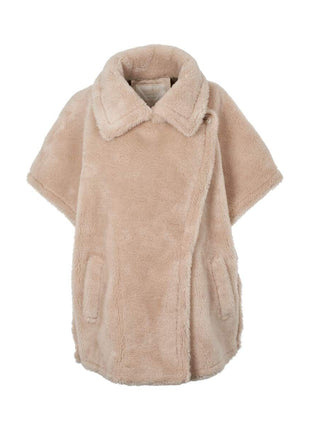 Antonella Poncho of 100% Lambs Wool Beige