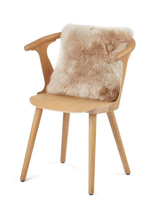 Lammeskindspude | Langhåret | 40x40 cm Varmt Sand