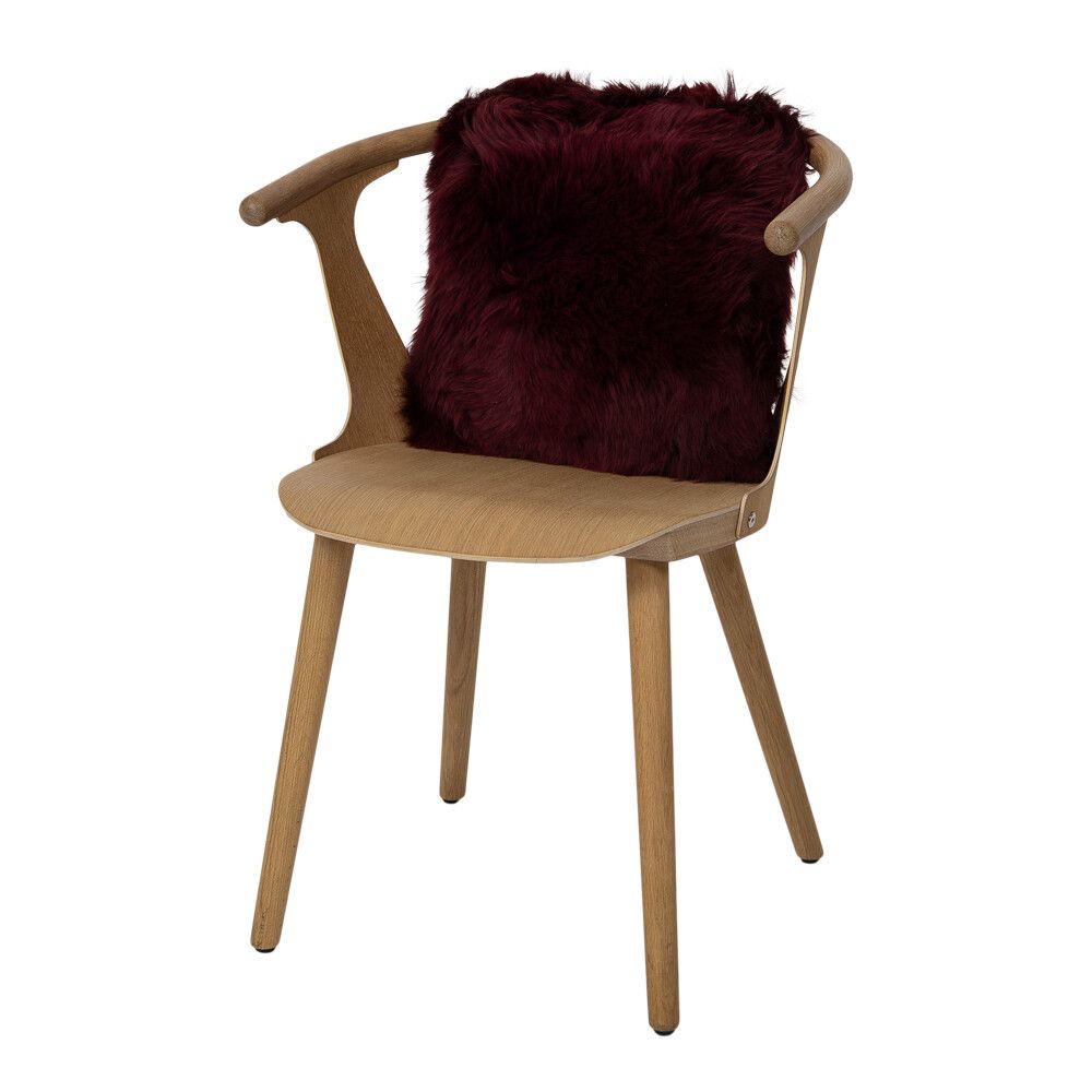 Lammeskindspude | Langhåret | New Zealand | 40x40 cm Bordeaux
