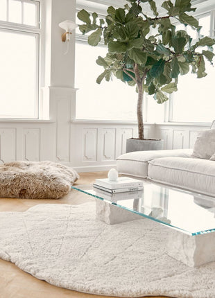 Shell Design Gulvtæppe | Lammeskind | Korthåret | 210x150 cm Koksgrå