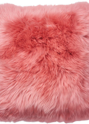 Lammeskindspude | Langhåret | Dobbeltsidet | 45x45 cm Fersken