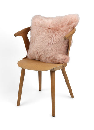 Lammeskindspude | Langhåret | New Zealand |  50x50 cm Rosa