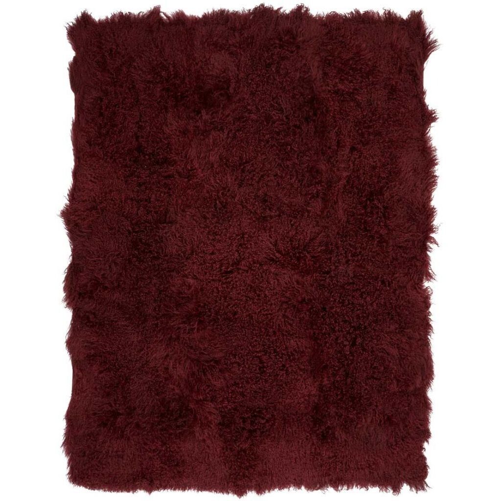 Lammeskindsplaid | Krøllet | Tibet | 140x180 cm Bordeaux
