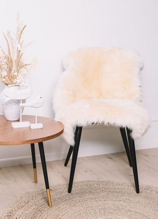 Merino Lammeskind | Langhåret | 90x60 cm Brun Karamel