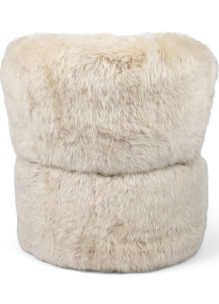 Rund Skandi Loungestol | Langhåret Beige