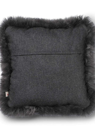 Pude af uld | Langhåret | 52x52 cm | 34x52 cm Mørkegrå / Stålgrå