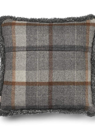 Dobbeltsidet pude | Korthåret | 52x52 cm Tern - Grå/Lysegrå