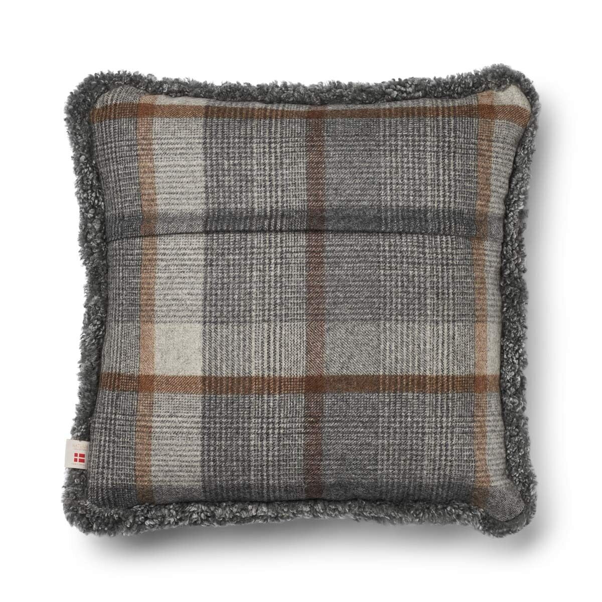 Checked Collection | Uldpude | Korthåret | Dobbeltsidet | 52x52 cm | 34x52 cm Glencheck-Grå/Lysegrå