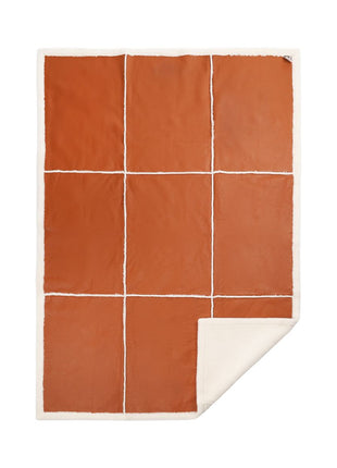 Addison Lammeskindstæppe | Double Face | Korthåret Læderbrun/Hvid