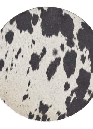 Sædehynde | Koskind | D37 cm Salt/Peber/Sort/Hvid
