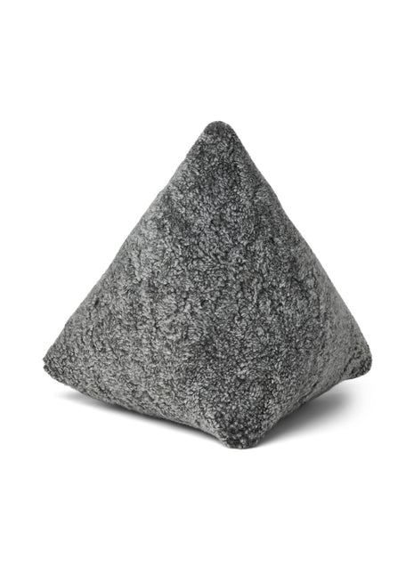 Lammeskindspude | Hematite | Korthåret | 35x35x35 cm