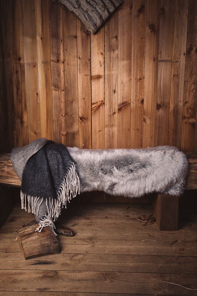 Lammeskind | Langhåret | New Zealand | 100x60 cm Lysegrå