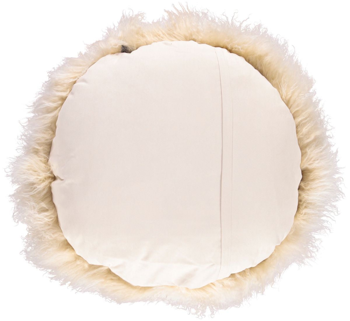 Lammeskindspude | Krøllet | Tibet | Ø45 cm, Ø62 cm & Ø38 cm Gylden Hvid