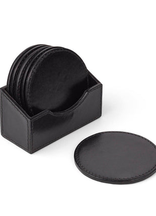 Coaster | Kalvelæder | 6 stk | D10 cm