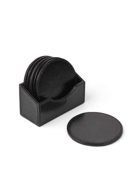 Coaster | Kalvelæder | 6 stk | D10 cm