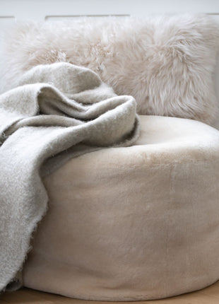 Puf | Lammeskind | Premium | Moccasin | D55xH46 cm Kastanje 