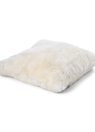 Lammeskindspude | Maxi Float | Langhåret | Dobbeltsidet | 90x90 cm Hvid