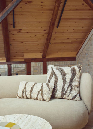 Lammeskindspude | PATTERN | Korthåret | Dobbeltsidet | 30x60 cm Lysebrun / Beige 