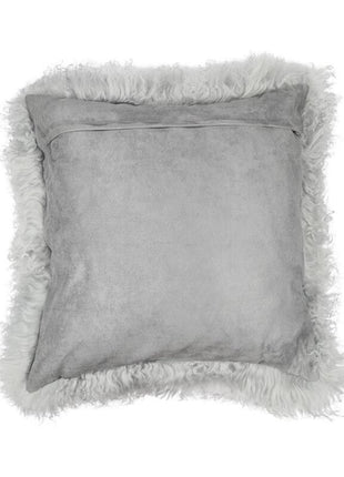 Lammeskindspude | Krøllet | Tibet | 50x50 cm Lysegrå