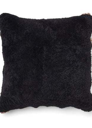 Lammeskindspude | PATTERN | Korthåret | Dobbeltsidet | 60x60 cm Sort / Lysebrun 