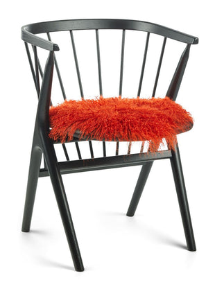 Sædehynde | Lammeskind | Langhåret | D38 cm Pangorange