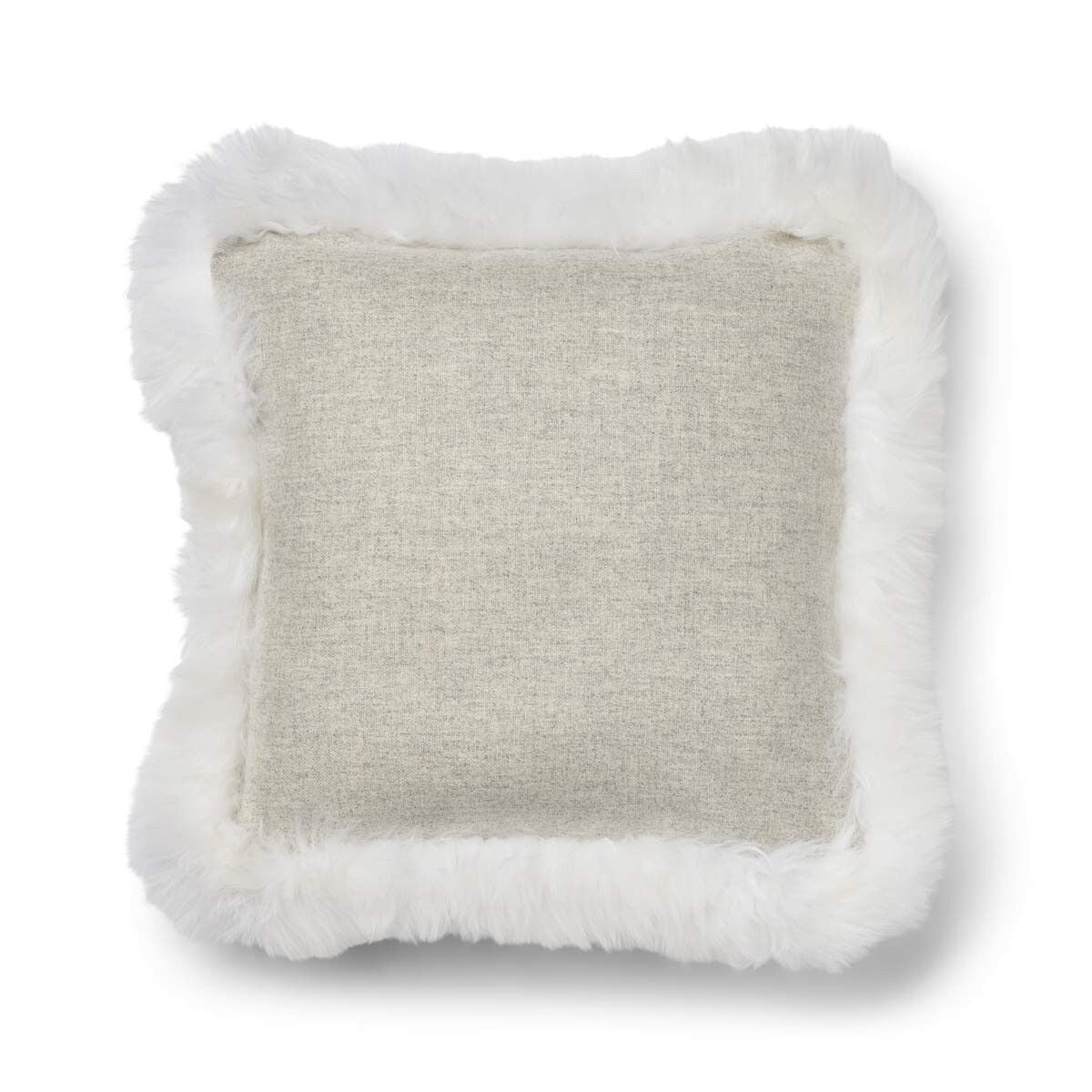 Classic Collection | Uldpude | Langhåret | Dobbeltsidet | 52x52 cm | 34x52 cm Sølv/Hvid