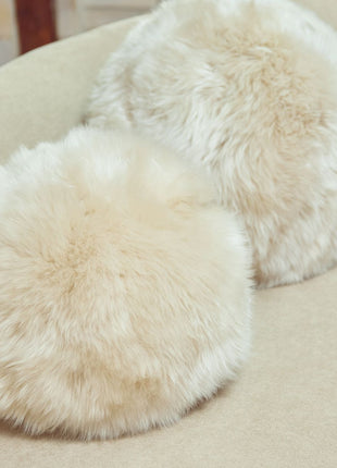 Angelite Pude | Lammeskind | Langhåret | New Zealand | Ø30 | Ø25 | Ø35 Sort