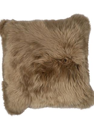 Lammeskindspude | Langhåret | New Zealand |  50x50 cm Lysebrun