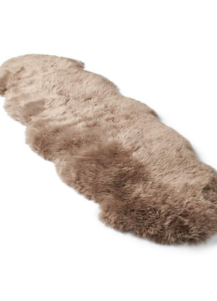 Dobbelt Merino Lammeskind | Langhåret | 170x60 cm Lysebrun