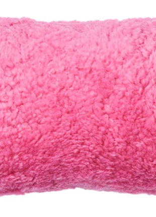Dobbeltsidet Pude | Korthåret Lammeskind | 30x60 cm Koral Pink