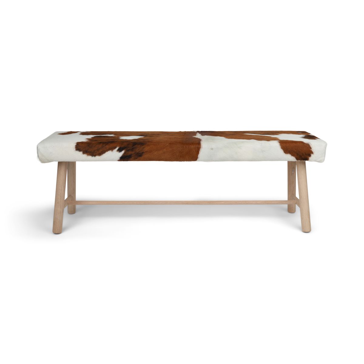 Bænk | Koskind | 140x35x45 cm Brun/Hvid
