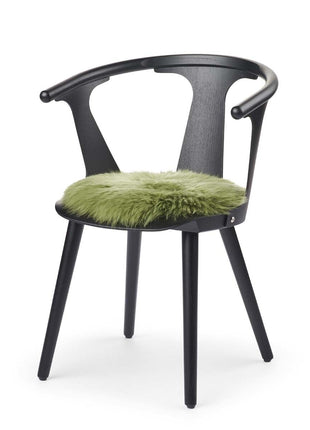 Sædehynde | Lammeskind | Langhåret | D38 cm Grøn