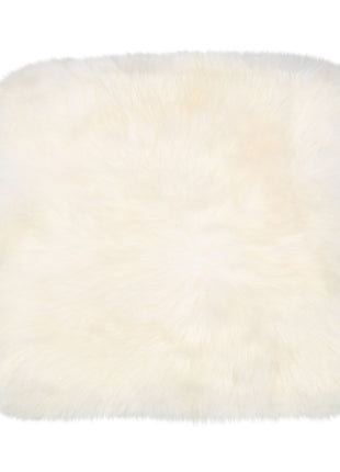 Sædehynde | Langhåret | New Zealand | Stofbagside | 40x40 cm Hvid